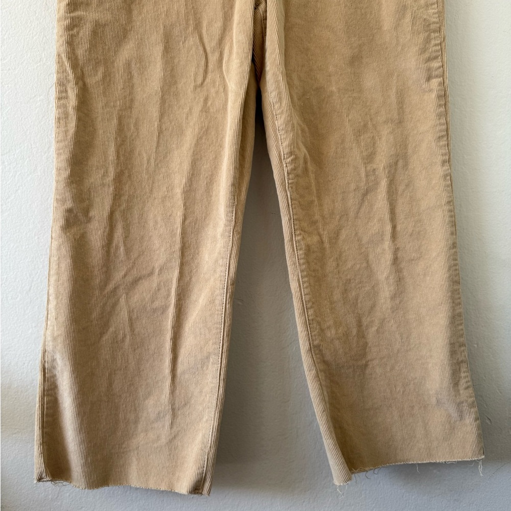 Oliver Logan Aberdeen Tan Wide Leg Crop Corduroy Pants Size 33 - Picture 11 of 13